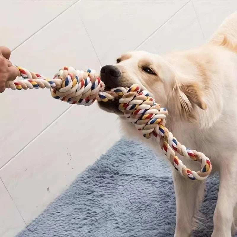45cm Durable Teeth-Cleaning Rope Toy for Dogs - Pet Interactive Chewing and Play Toys Tug Dog Toy for Puppy Training